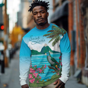 Afro-Saint Lucians Long Sleeve Shirt Pitons Landscape