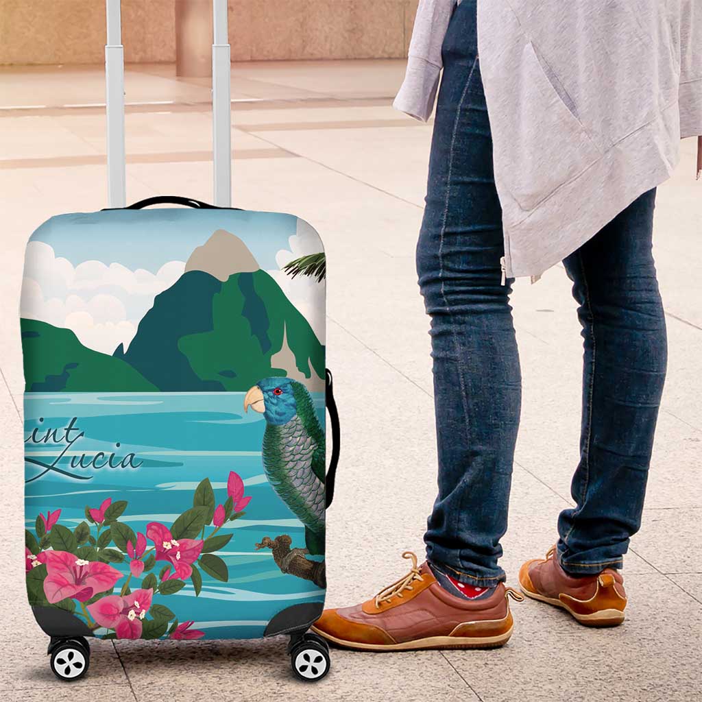 Afro-Saint Lucians Luggage Cover Pitons Landscape