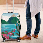 Afro-Saint Lucians Luggage Cover Pitons Landscape