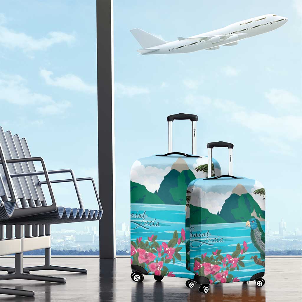 Afro-Saint Lucians Luggage Cover Pitons Landscape