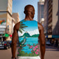 Afro-Saint Lucians Men Tank Top Pitons Landscape