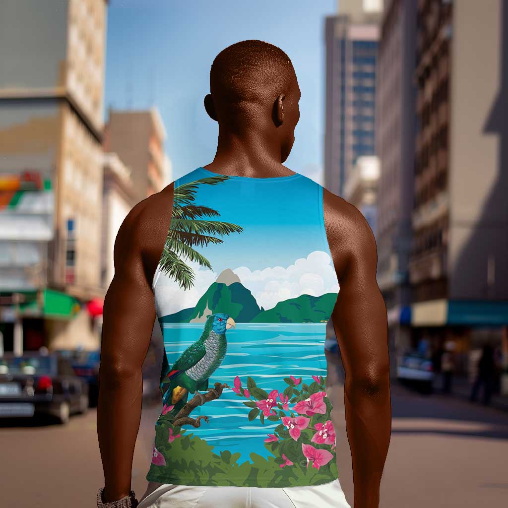 Afro-Saint Lucians Men Tank Top Pitons Landscape