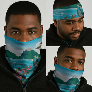 Afro-Saint Lucians Neck Gaiter Pitons Landscape LT7