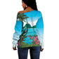 Afro-Saint Lucians Off Shoulder Sweater Pitons Landscape
