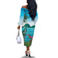Afro-Saint Lucians Off The Shoulder Long Sleeve Dress Pitons Landscape