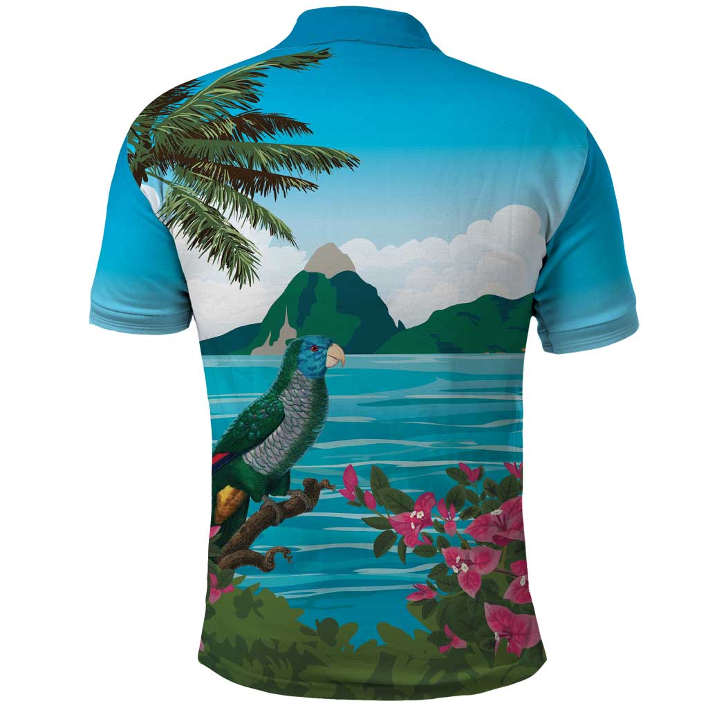 Afro-Saint Lucians Polo Shirt Pitons Landscape