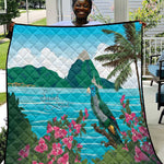Afro-Saint Lucians Quilt Pitons Landscape
