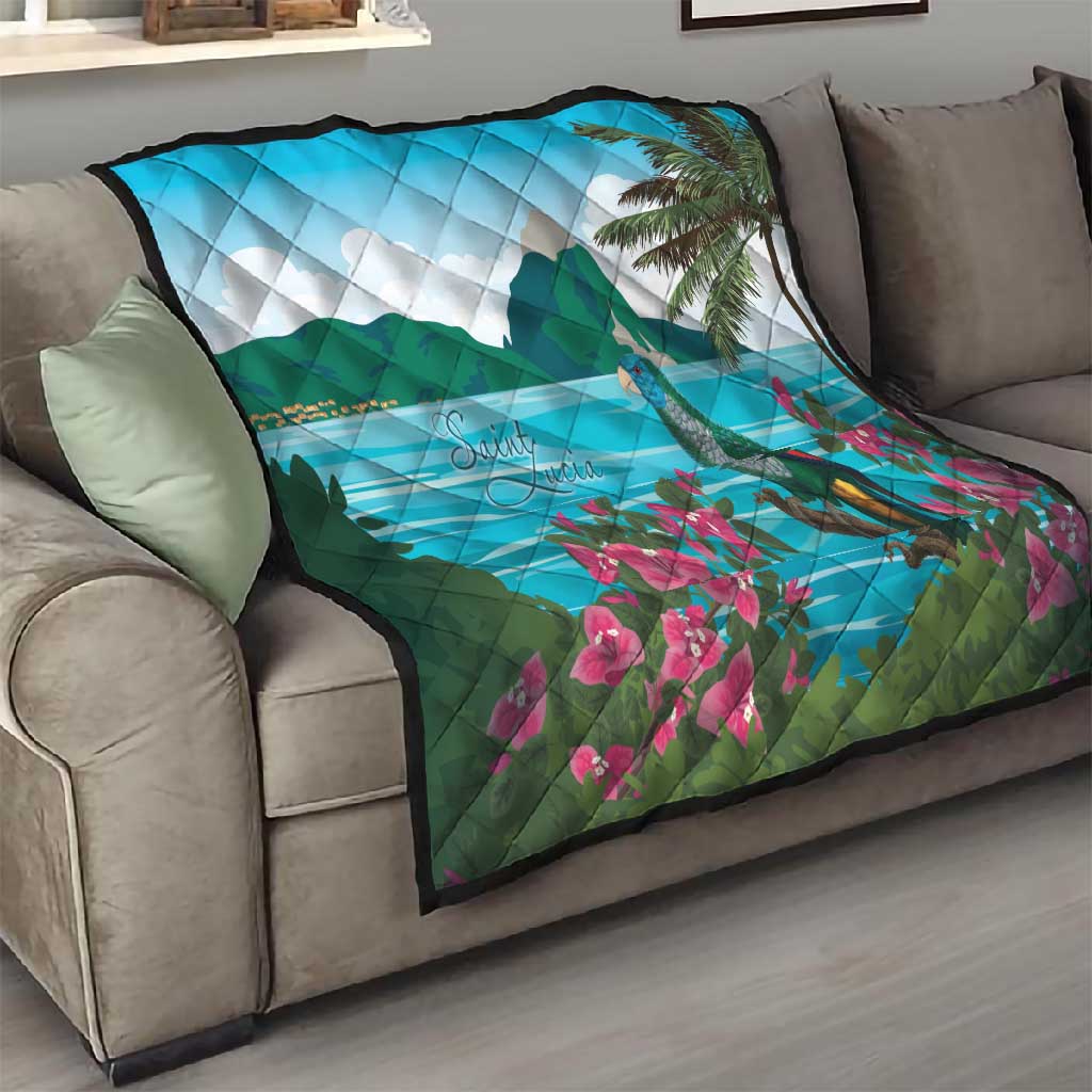 Afro-Saint Lucians Quilt Pitons Landscape
