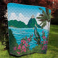 Afro-Saint Lucians Quilt Pitons Landscape