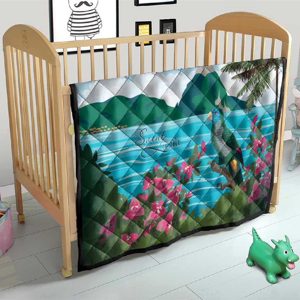 Afro-Saint Lucians Quilt Pitons Landscape