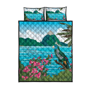 Afro-Saint Lucians Quilt Bed Set Pitons Landscape
