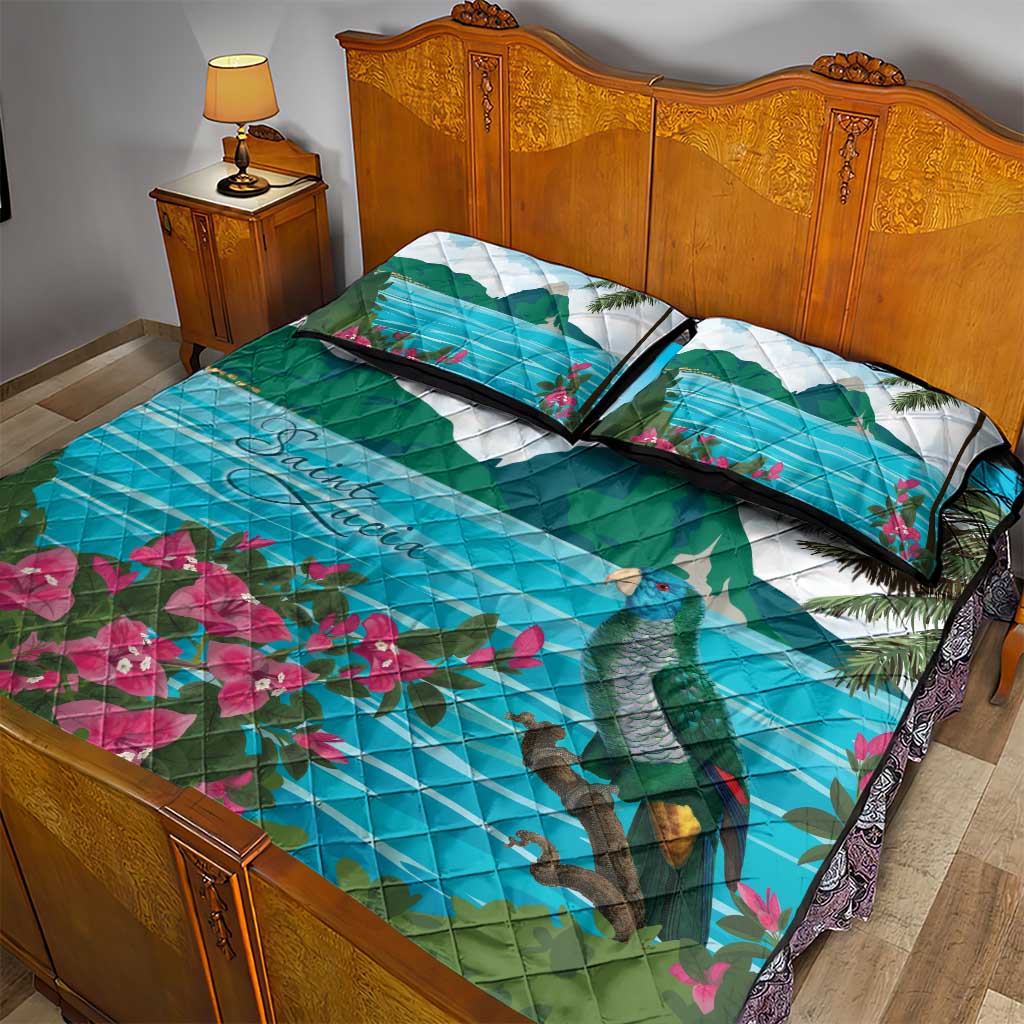 Afro-Saint Lucians Quilt Bed Set Pitons Landscape