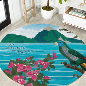 Afro-Saint Lucians Round Carpet Pitons Landscape