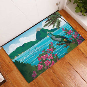 Afro-Saint Lucians Rubber Doormat Pitons Landscape