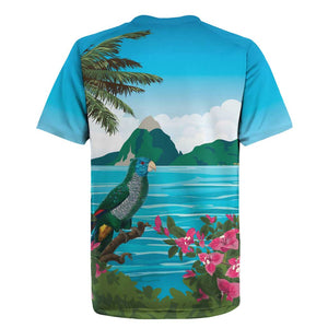 Afro-Saint Lucians Rugby Jersey Pitons Landscape