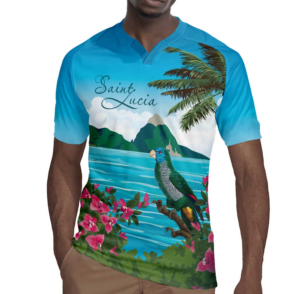 Afro-Saint Lucians Rugby Jersey Pitons Landscape