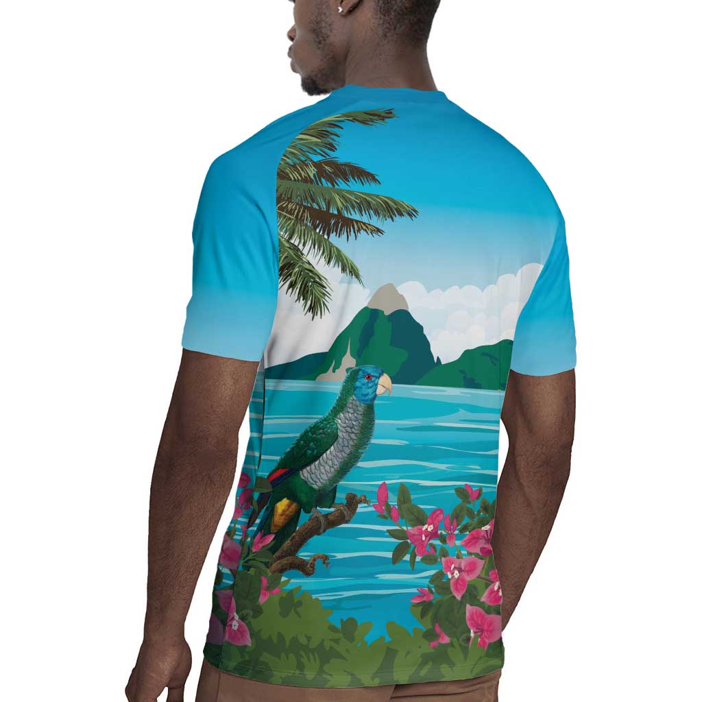 Afro-Saint Lucians Rugby Jersey Pitons Landscape