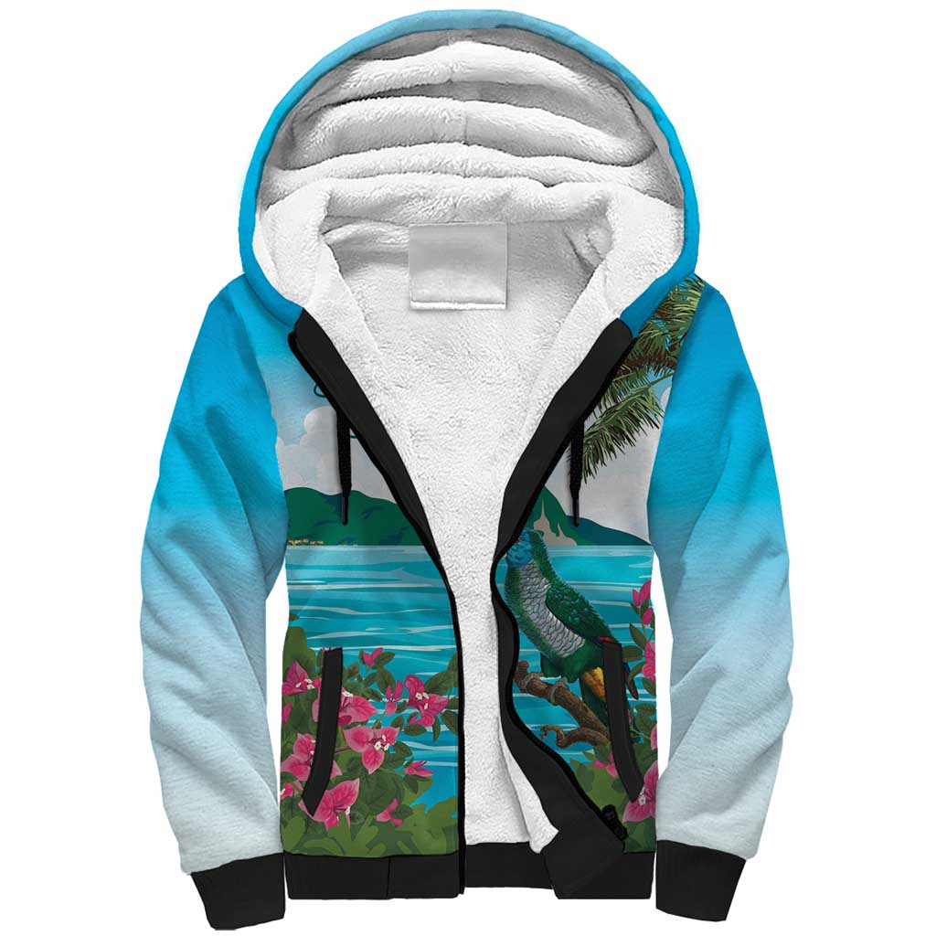 Afro-Saint Lucians Sherpa Hoodie Pitons Landscape