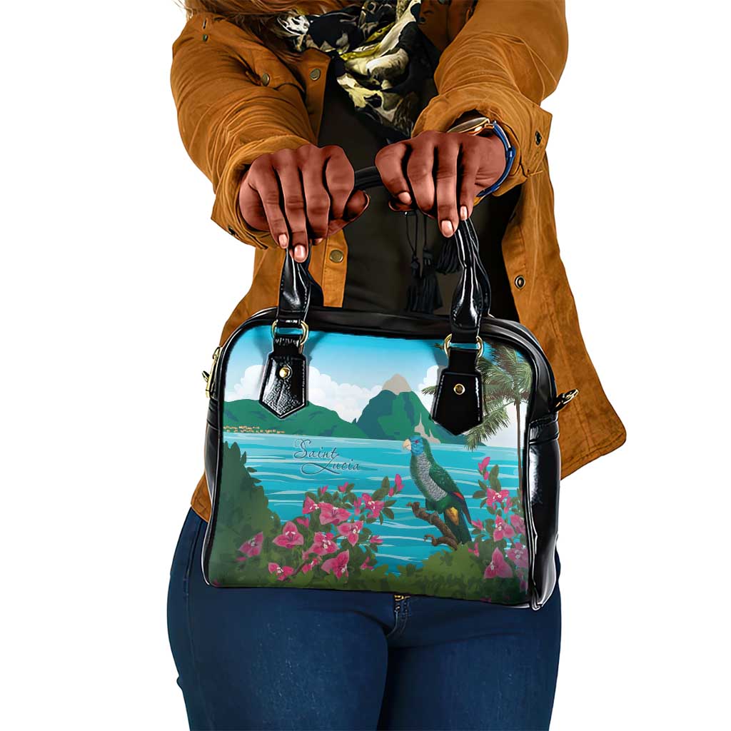 Afro-Saint Lucians Shoulder Handbag Pitons Landscape