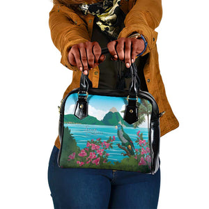 Afro-Saint Lucians Shoulder Handbag Pitons Landscape