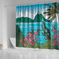 Afro-Saint Lucians Shower Curtain Pitons Landscape