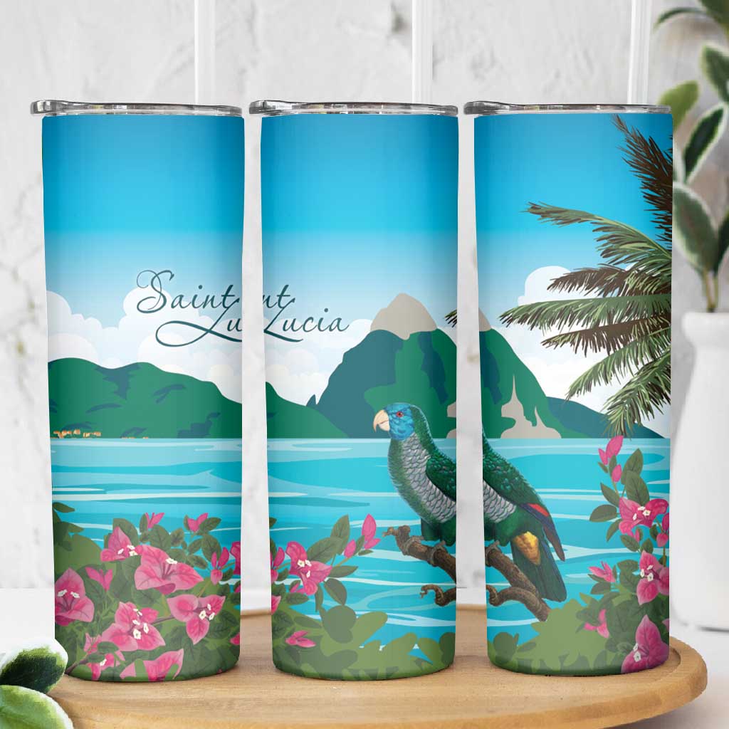 Afro-Saint Lucians Skinny Tumbler Pitons Landscape