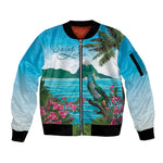 Afro-Saint Lucians Sleeve Zip Bomber Jacket Pitons Landscape
