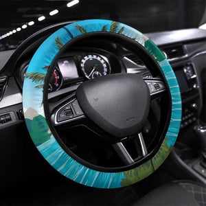 Afro-Saint Lucians Steering Wheel Cover Pitons Landscape