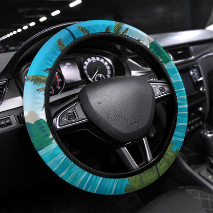 Afro-Saint Lucians Steering Wheel Cover Pitons Landscape