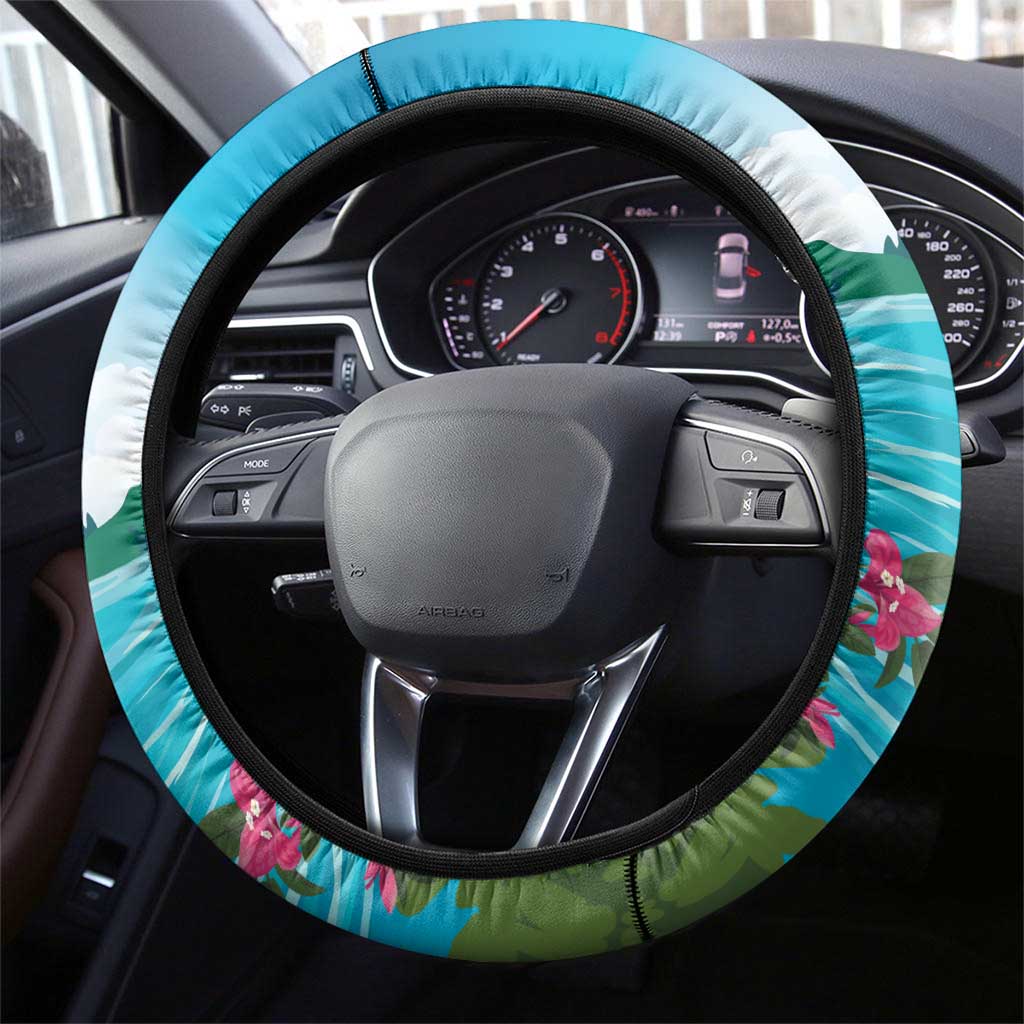 Afro-Saint Lucians Steering Wheel Cover Pitons Landscape