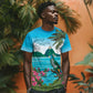 Afro-Saint Lucians T shirt Pitons Landscape