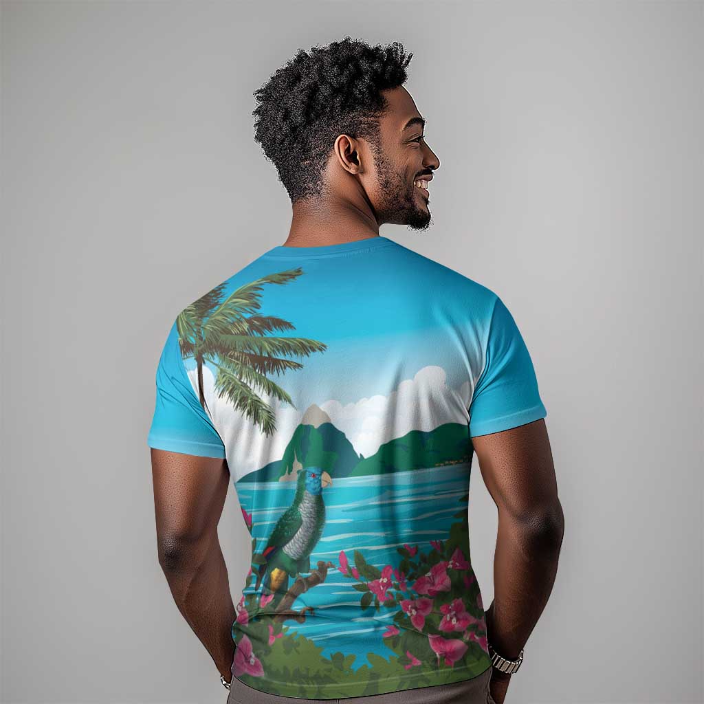 Afro-Saint Lucians T shirt Pitons Landscape