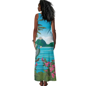 Afro-Saint Lucians Tank Maxi Dress Pitons Landscape