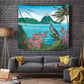 Afro-Saint Lucians Tapestry Pitons Landscape