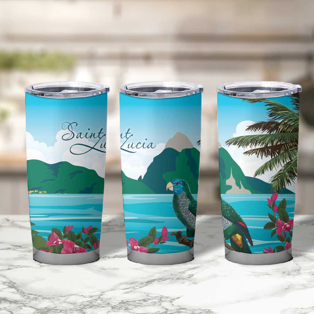 Afro-Saint Lucians Tumbler Cup Pitons Landscape