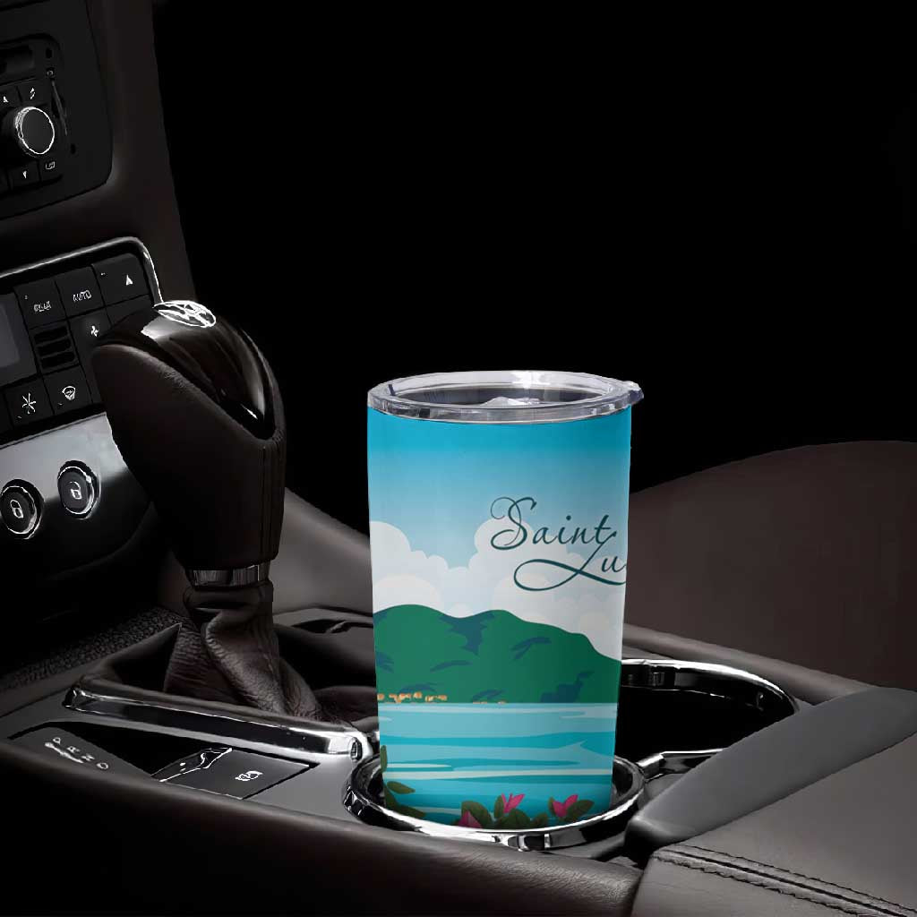 Afro-Saint Lucians Tumbler Cup Pitons Landscape