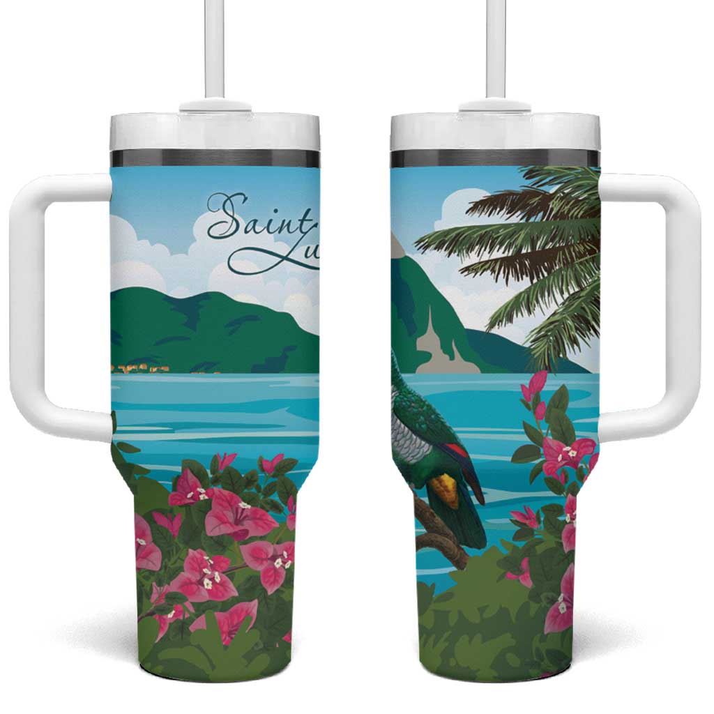 Afro-Saint Lucians Tumbler With Handle Pitons Landscape