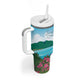 Afro-Saint Lucians Tumbler With Handle Pitons Landscape