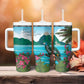 Afro-Saint Lucians Tumbler With Handle Pitons Landscape