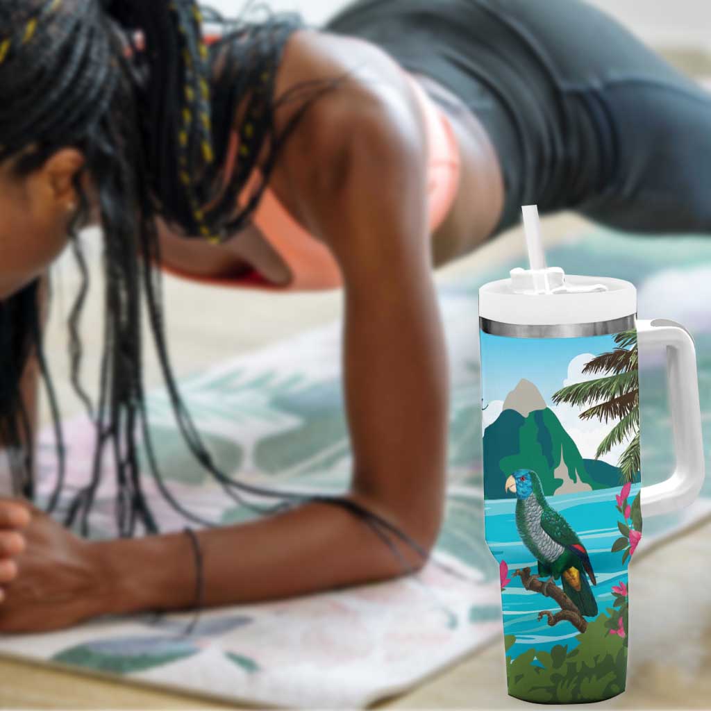 Afro-Saint Lucians Tumbler With Handle Pitons Landscape