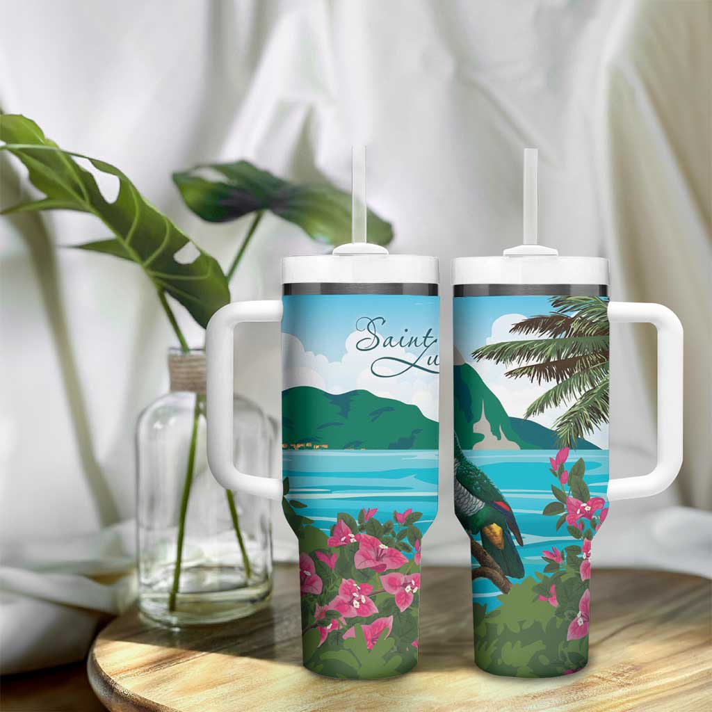 Afro-Saint Lucians Tumbler With Handle Pitons Landscape