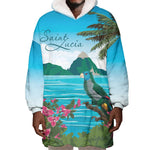 Afro-Saint Lucians Wearable Blanket Hoodie Pitons Landscape