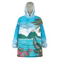 Afro-Saint Lucians Wearable Blanket Hoodie Pitons Landscape