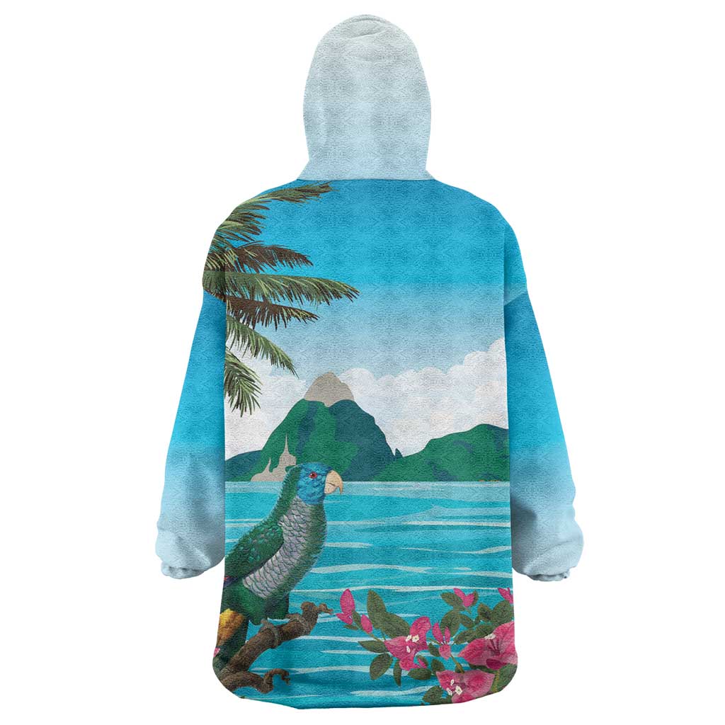 Afro-Saint Lucians Wearable Blanket Hoodie Pitons Landscape