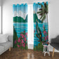 Afro-Saint Lucians Window Curtain Pitons Landscape