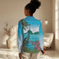 Afro-Saint Lucians Women Casual Shirt Pitons Landscape