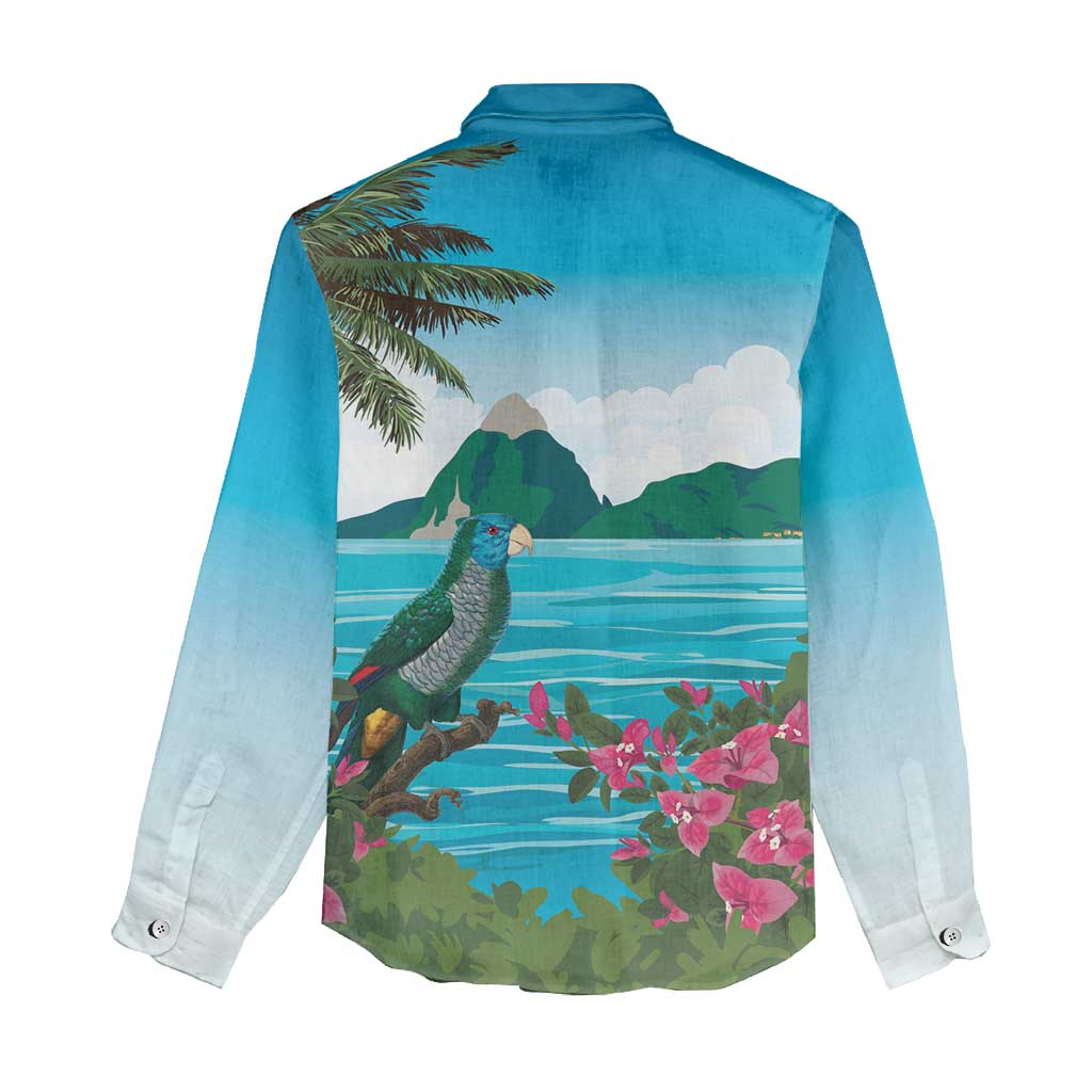 Afro-Saint Lucians Women Casual Shirt Pitons Landscape