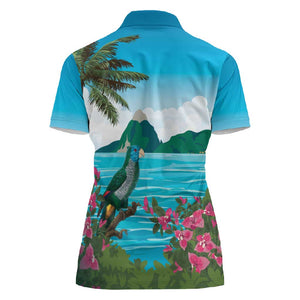 Afro-Saint Lucians Women Polo Shirt Pitons Landscape