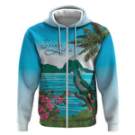 Afro-Saint Lucians Zip Hoodie Pitons Landscape