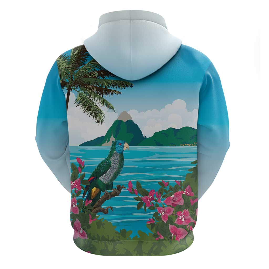 Afro-Saint Lucians Zip Hoodie Pitons Landscape
